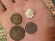 Продам монеты августа 3 1755г.1копейка1969г.5копеек1979г.15копеек1949г